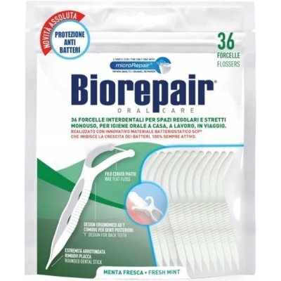 Biorepair Flossery antibakteriální zubní nit na zuby 36 ks – Zboží Dáma