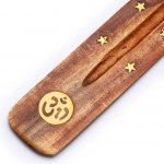 Mani Bhadra Stojánek na vonné tyčinky OHM dřevěný 25 cm – Zboží Dáma