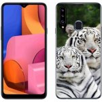 Pouzdro mmCase gelové Samsung Galaxy A20s - Bílí tygři