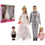 Teddies nevěsta a ženich Anlily plast 28 cm s rodinou – Zboží Dáma