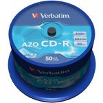 Verbatim CD-R 700MB 52x, AZO, spindle, 50ks (43351) – Zboží Živě