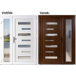 Soft Dvoukřídlé vchodové plastové 6100+Sklo Nisip Zlatý dub/bílá pravé 150 x 200 cm – Hledejceny.cz