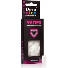 Diva & Nice Nalepovací umělé nehty bílé AMERICAN FRENCH Tips 40