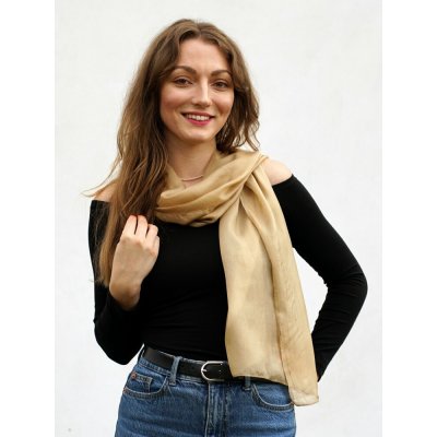 Hedvábná šála zlatá – Zboží Dáma