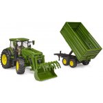 Bruder 3155 Traktor John Deere 7R 350 s čelním nakladačem a přívěsem – Hledejceny.cz