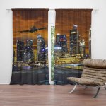 Sablio Závěs Letadlo nad mrakodrapy: 2ks 140x250cm – Hledejceny.cz