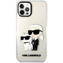 Pouzdro Karl Lagerfeld IML Glitter Karl and Choupette NFT iPhone 12/12 Pro čiré