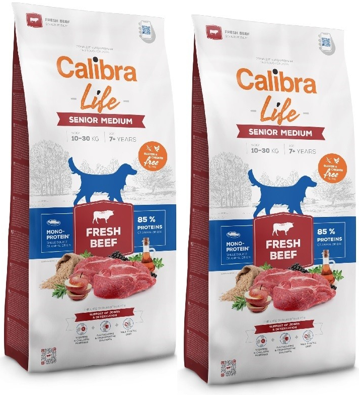 Calibra Life Senior Medium Fresh Beef 2 x 12 kg