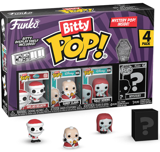Funko Bitty POP! Disney The Nightmare Before Christmas Santa Jack Skellington 4-pack