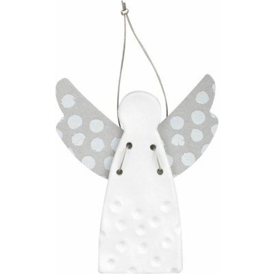 Räder Porcelánový závěsný anděl DOTS SILVER 9 cm – Zboží Dáma
