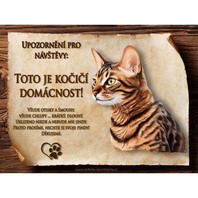 Cedulky-sporthobby 109 Cedulka Kočka Toyger Čeština 20 x 15 cm – Hledejceny.cz