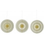 House Doctor Papírové ozdoby Stelle Off White Ø 30 cm – set 3 ks, krémová barva, papír – Hledejceny.cz