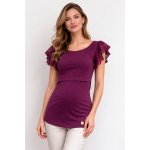 Krásná mamka Adaptivní tričko Paola Lace plum krajkové volánky – Sleviste.cz