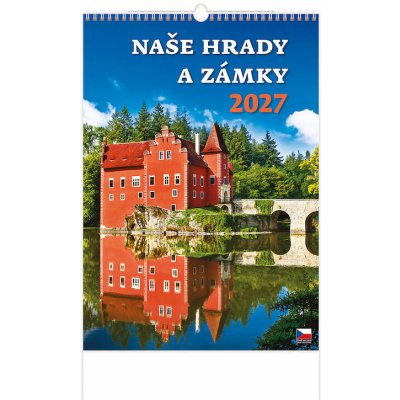 Nástěnný Naše hrady a zámky na zeď Česká republika 2027 – Hledejceny.cz
