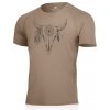 Pánské sportovní tričko Lasting pánské merino triko s tiskem Bulo hnědé