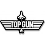 HYBRIS PRODUCTION AB samolepka Top Gun BW Logo 12 cm – Zboží Živě
