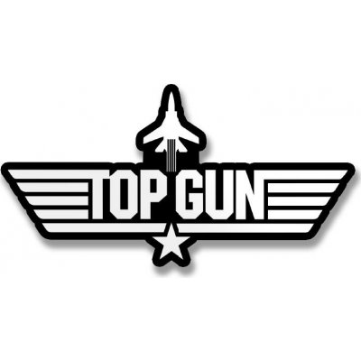 HYBRIS PRODUCTION AB samolepka Top Gun BW Logo 12 cm – Zboží Živě