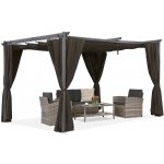 Garden Point pergola La Palma 3x4m se závěsy Hnědá – Sleviste.cz