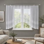 Dekorační oblouková krátká záclona na žabky BAKARO 160 bílá 420x160 cm MyBestHome – Hledejceny.cz