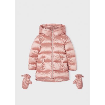 Mayoral Dívčí zimní bunda s rukavicemi 4490/64 růžová