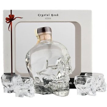 Crystal Head Vodka 40% 0,7 l (dárkové balení 4 sklenice)