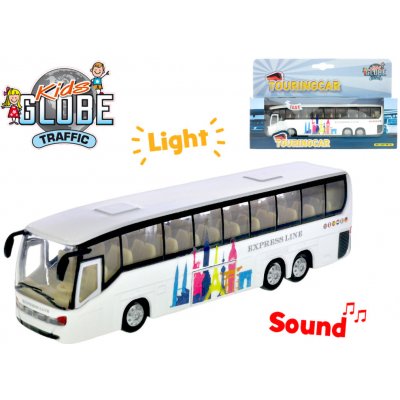 Mikro Autobus 19 cm kov zpětný chod na baterie se světlem a zvukem – Zboží Mobilmania