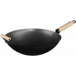 Ocelová wok pánev s dřevěnou rukojetí 35 cm – Hledejceny.cz