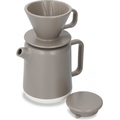 La Cafetiere Seville Kitchen Craft Hnědý keramický set konvičky a držáku na kávový filtr 0.8 l