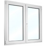 SkladOken.cz Okno dvoukřídlé se štulpem 135x135 cm bílé PRAVÉ – HobbyKompas.cz