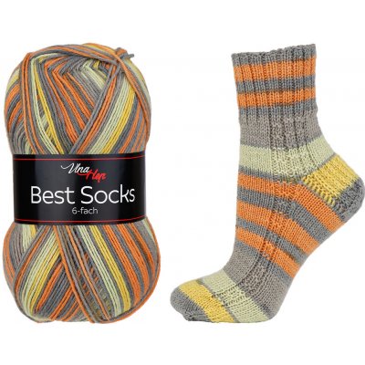 Vlna-hep Příze Best Socks 6-fach - ponožková - vlna Best Socks 6-fach: 6-fach - melír 7363