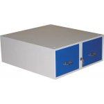 2380 kartotéka 2-zásuvková A5 šedá/modrá – Zboží Dáma