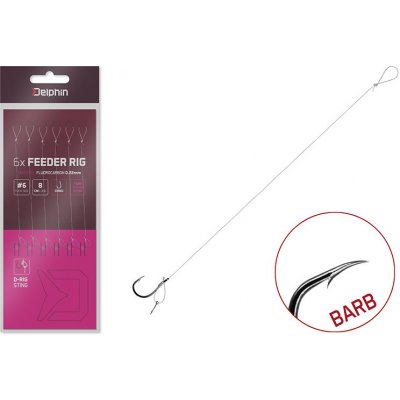 DELPHIN Návazec FLR D-rig 6 ks 8 cm 0,22 mm BARB 6 Sting 7 mm – Zboží Dáma