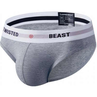 Twisted Beast Insignia Brief pánské bavlněné slipy šedé
