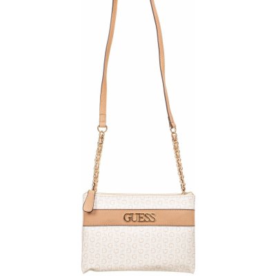 Guess dámská kabelka Ledger crossbody krémově bílá s monogramem – Zboží Mobilmania