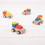 Bigjigs Toys Barevná mašinka na natahování – Zboží Mobilmania