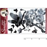 Anděl 10018 samolepící dekorace víla černá glitry a kamínky 60x32cm – Zboží Dáma