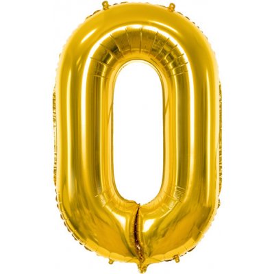 PartyDeco Fóliový balónek číslo 0 zlatý 86 cm – Zboží Mobilmania