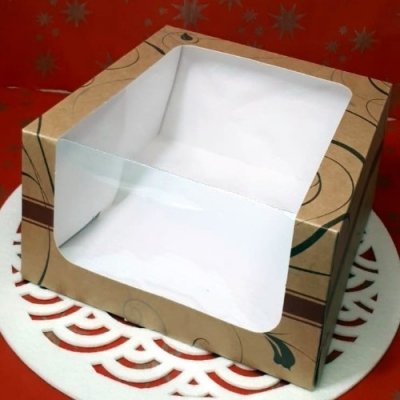 Papírová krabice s průhledným okénkem 25x25x12 cm – Zboží Mobilmania