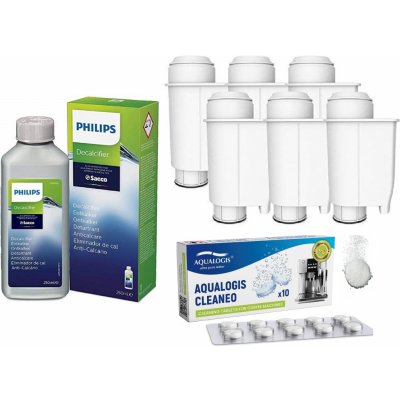 Philips CA6700/10 AL-Inte+ 6 ks, odvápňovač Cleaneo 10 tbl. - vodní filtr - sada pro čištění kávovaru - odvápnění kávovaru – Zbozi.Blesk.cz