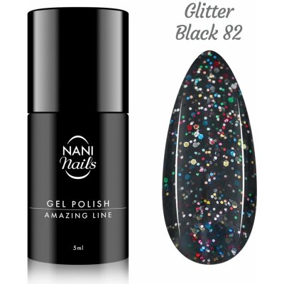 NANI Gel lak Amazing line Glitter Black 5 ml – Zboží Dáma