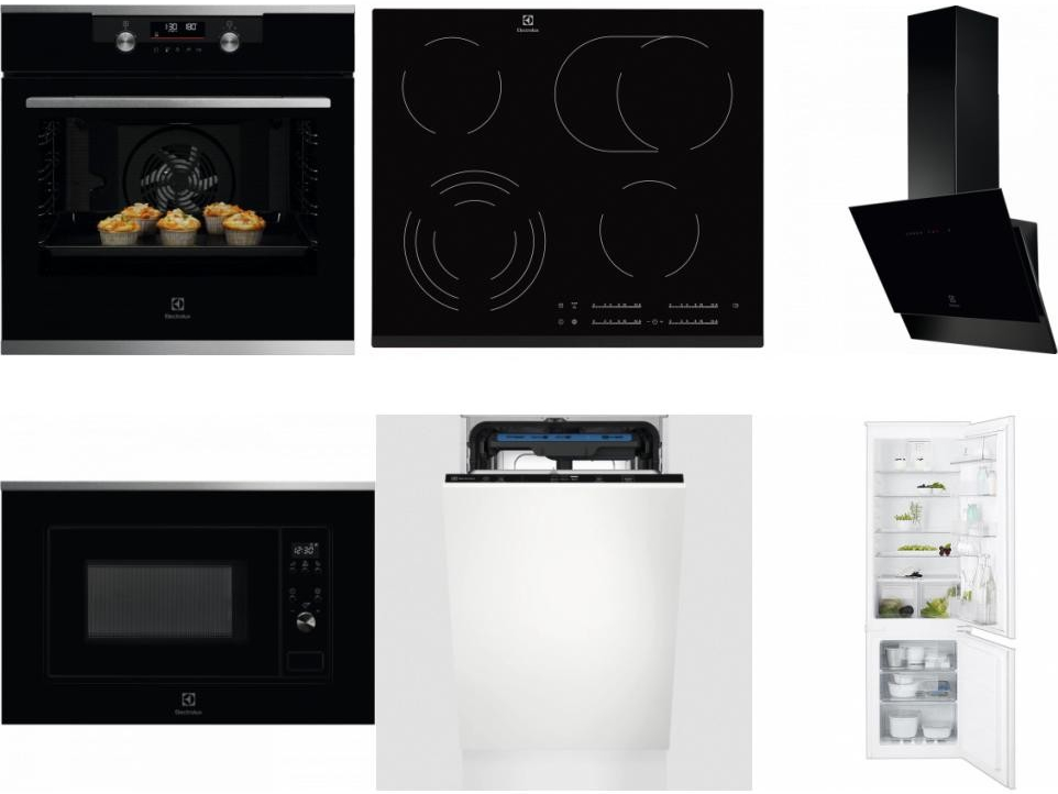 Set Electrolux KODDP77X + EHF6547FXK + LFV616K + LMS2203EMX + EEM23100L + ENT6TF18S