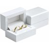 Dárková krabička JK Box Dřevěná krabička na snubní prsteny bílá DD-3/A1