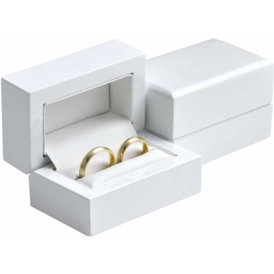 JK Box Dřevěná krabička na snubní prsteny bílá DD-3/A1