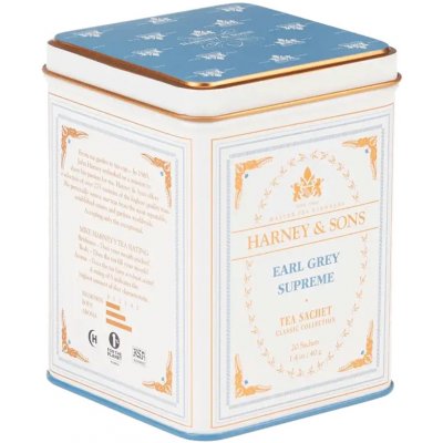 Harney & Sons Earl Grey Supreme 20 hedvábných sáčků v plechovce