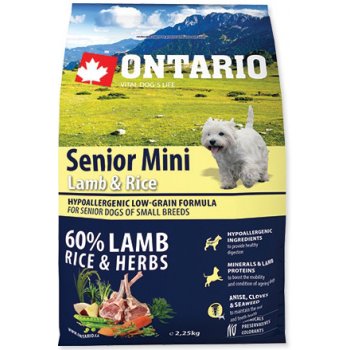 Ontario Senior Mini Lamb & Rice 2,25 kg