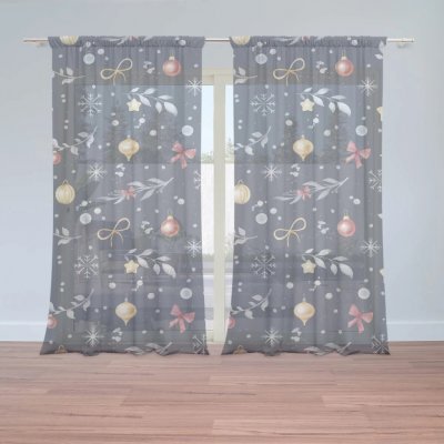 Sablio Záclony Štědrovečerní noc: 2ks 150x250cm – Hledejceny.cz