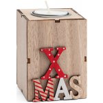 Dřevěný svícen na 1 čajovou svíčku design vánoční XMAS – Hledejceny.cz