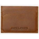 Hnědé pánské kožené pouzdro na kreditní karty Jack & Jones Side – Zboží Živě