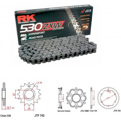 RK Racing Chain Řetězová sada Ducati 1260 Multistrada 18-22 | Zboží Auto