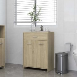 Nábytek XL Koupelnová skříňka dub sonoma 60 x 33 x 80 cm kompozitní dřevo
